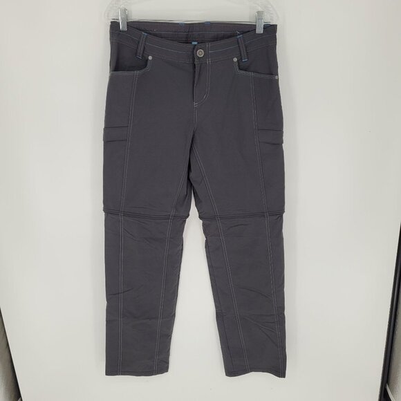 Kuhl womens 10 Reg gray Anika convertible soft shell pants blue trim - Picture 11 of 11